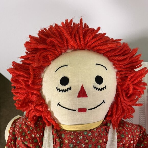 Vintage 60s 70s Raggedy Ann & Andy Plush Dolls Knickerbocker 26" Embroidered - Picture 9 of 11